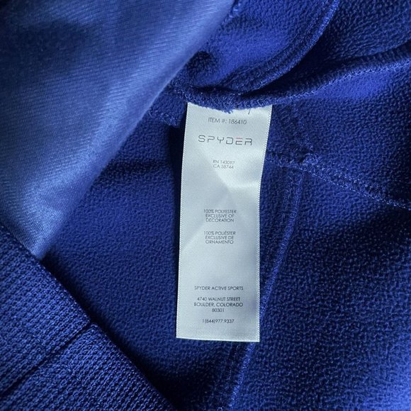 Spyder Kids Full Zip Fleece Jacket Blue Size L 14/16 Warm Ski Layer - Picture 7 of 9